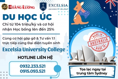 DU HỌC ÚC CHỈ TỪ 104 TRIỆU/KỲ – NHẬN NGAY HỌC BỔNG 25% TẠI EXCELSIA UNIVERSITY COLLEGE, TRUNG TÂM SYDNEY!