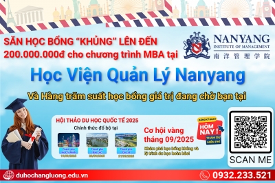 SĂN HỌC BỔNG “KHỦNG” LÊN ĐẾN 200.000.000 VNĐ CHO CHƯƠNG TRÌNH MBA TẠI HỌC VIỆN QUẢN LÝ NANYANG (NIM)!